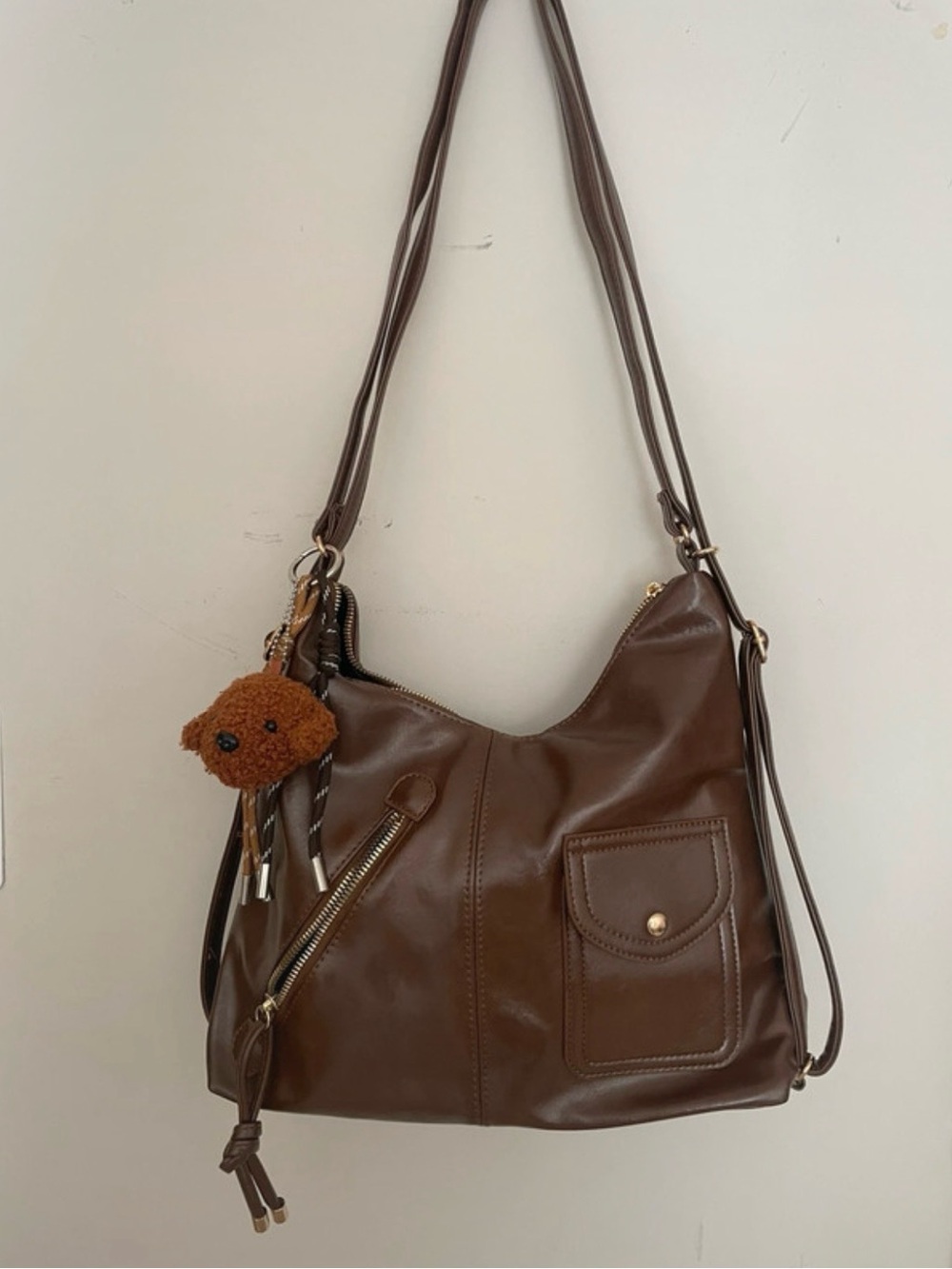 Brown Bag Two Ways shoulder hobo bag
